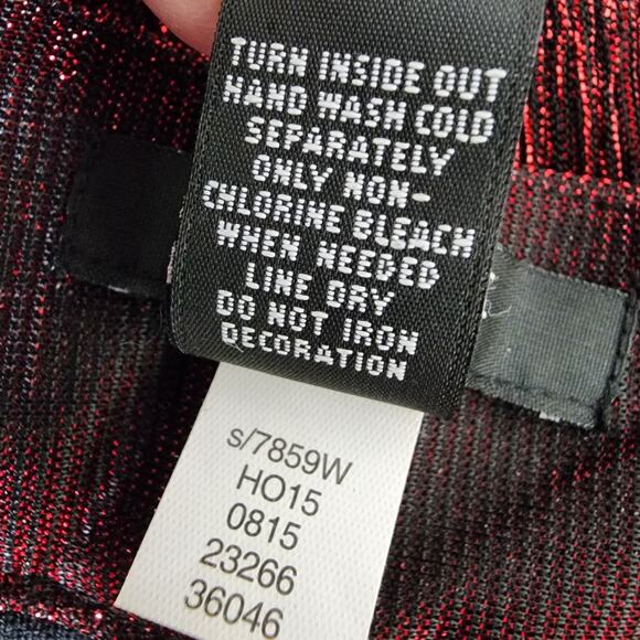 Alfani Womens Blouse 3X Metallic Red Lurex Sleeveless Embellished Chain Neck Top - Picture 9 of 9